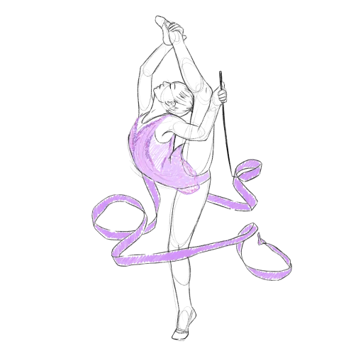 Illustrazione corso agonistico di ginnastica ritmica